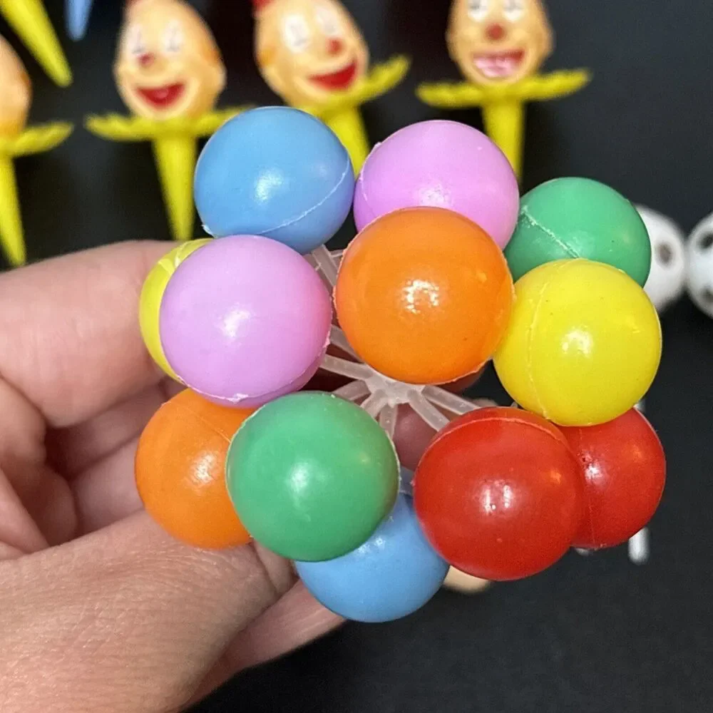 Vintage Wilton Clown Balloons Sports Balls Cake Toppers Party Decoration Lot